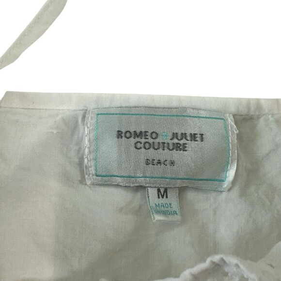 Romeo & Juliet Couture Beach Cotton Crisp Poplin Swim Cover Up, M - Picture 7 of 11